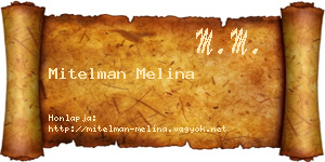 Mitelman Melina névjegykártya
